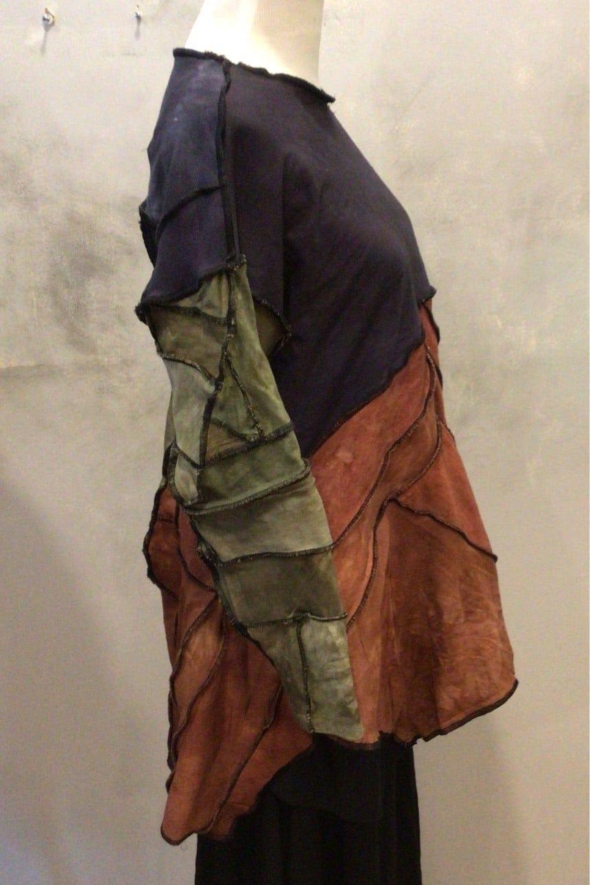 Multi color Hand made Patchwork Tunic - Steel Pony