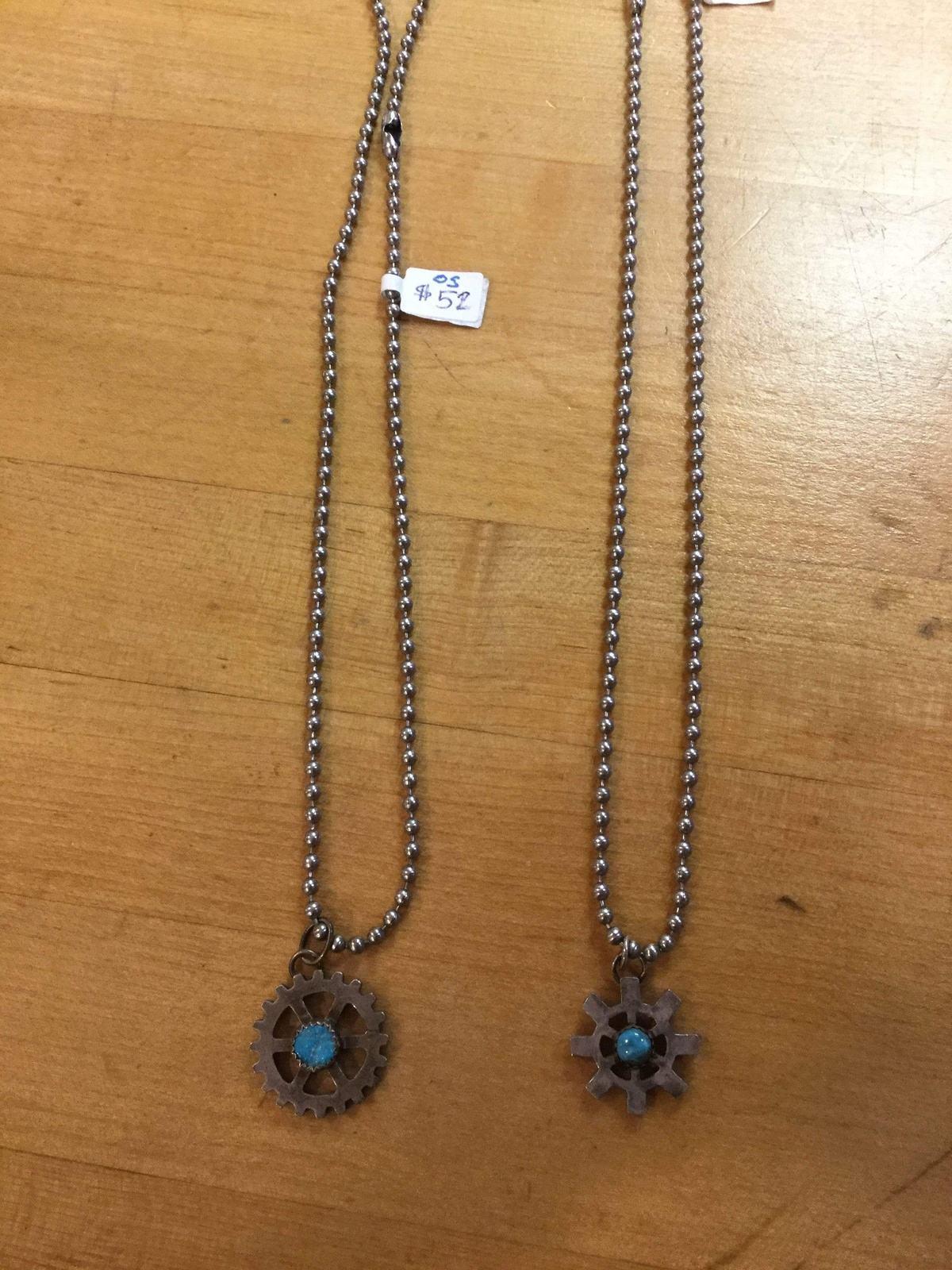 Old stone element necklace - Steel Pony