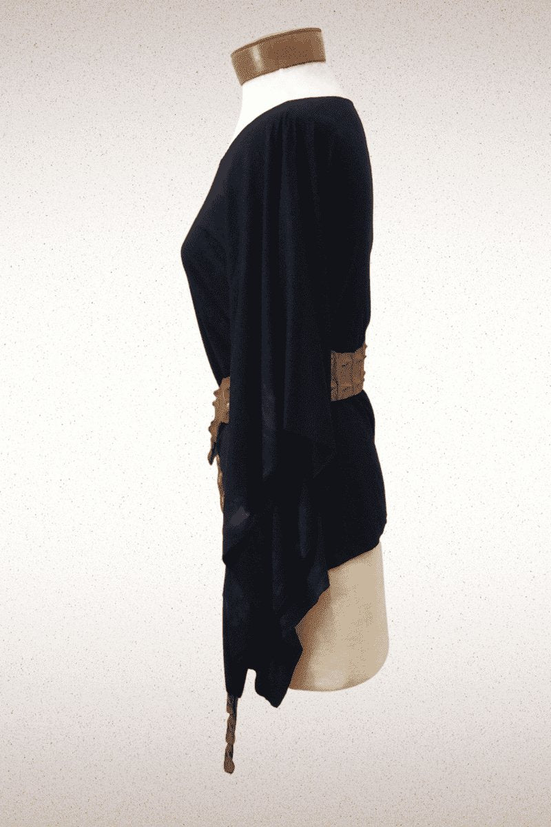One of a Kind Modal One Sleeve Tunic - Steel Pony