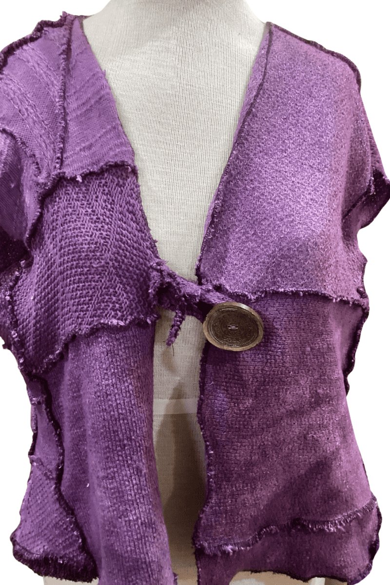 Patchwork Sweater Vest - Steel Pony