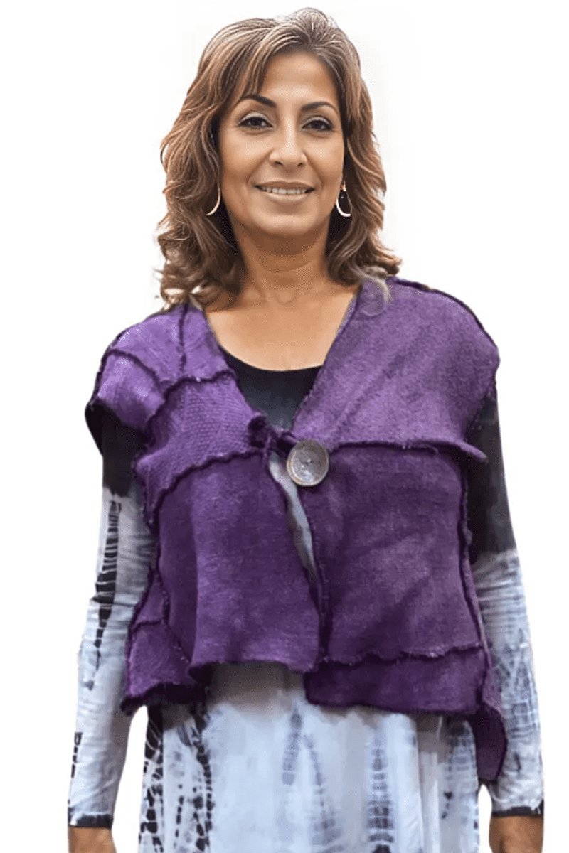 Patchwork Sweater Vest - Steel Pony