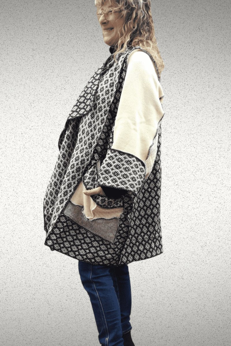 Patterned One Size Coat - Steel Pony