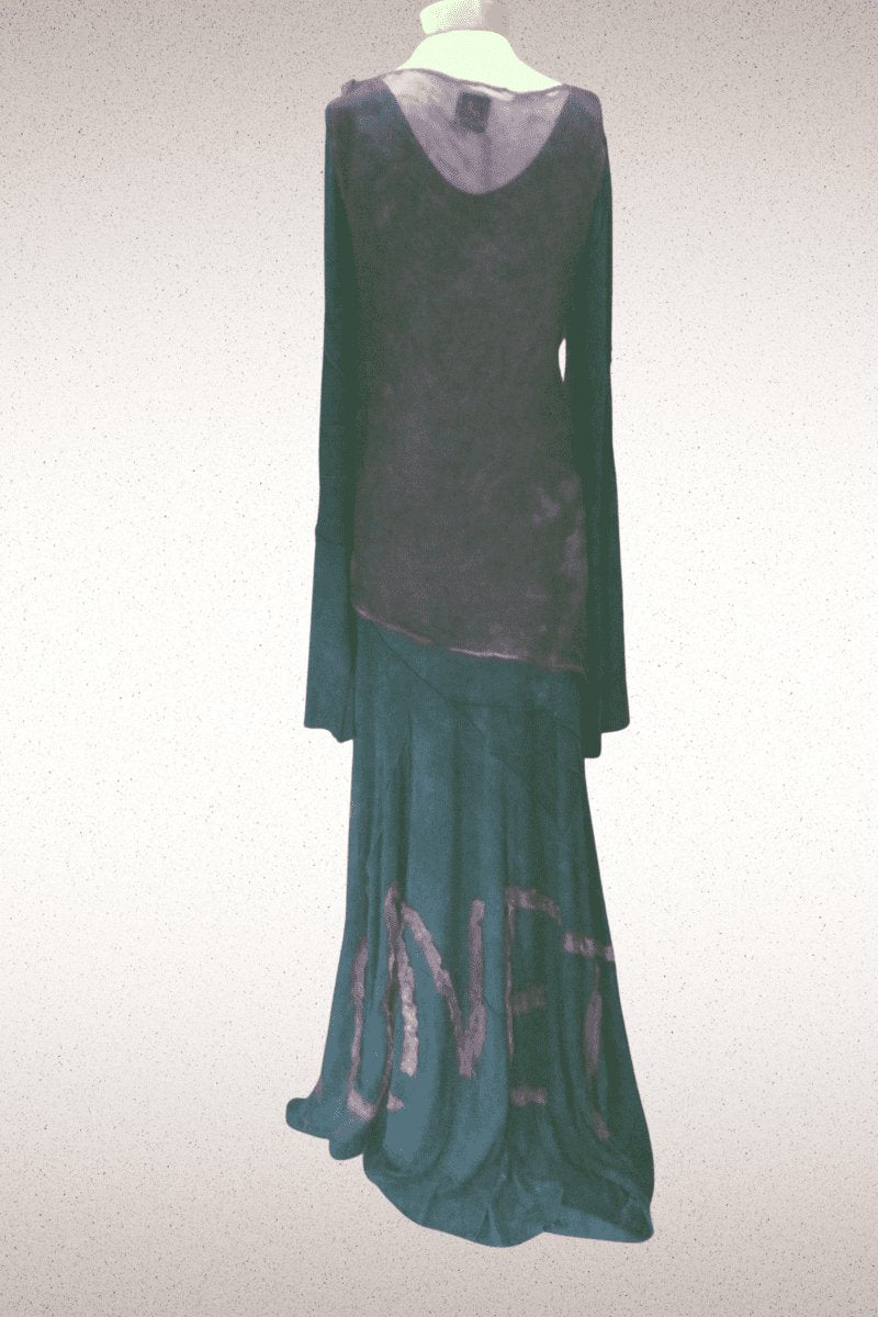 Planet Dress with Silk Organza Tunic - Steel Pony