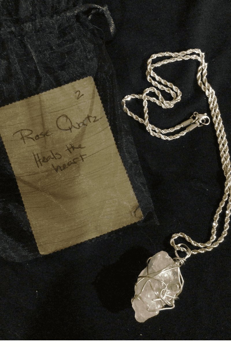 Rose Quartz Crystal Necklace - Steel Pony