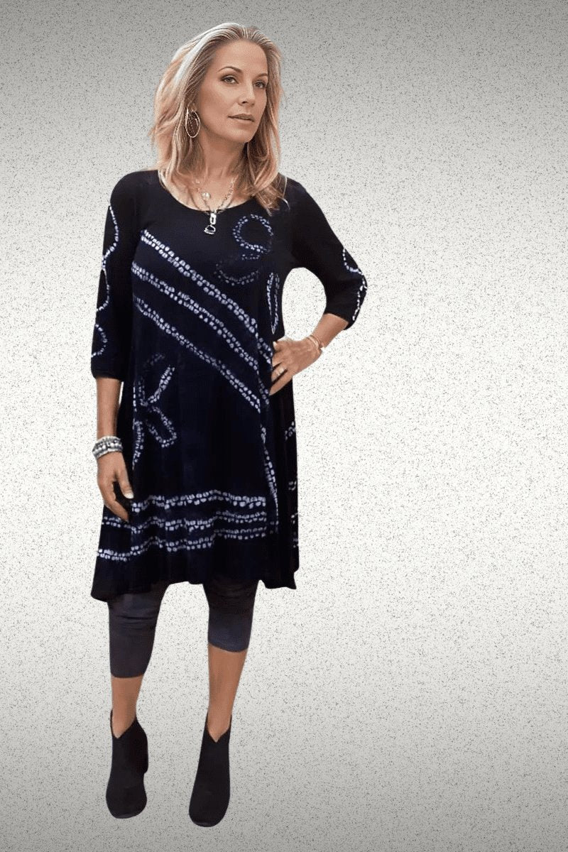 Shibori Stitch design Tabitha Dress - Steel Pony