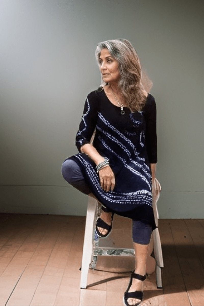 Shibori Stitch design Tabitha Dress - Steel Pony