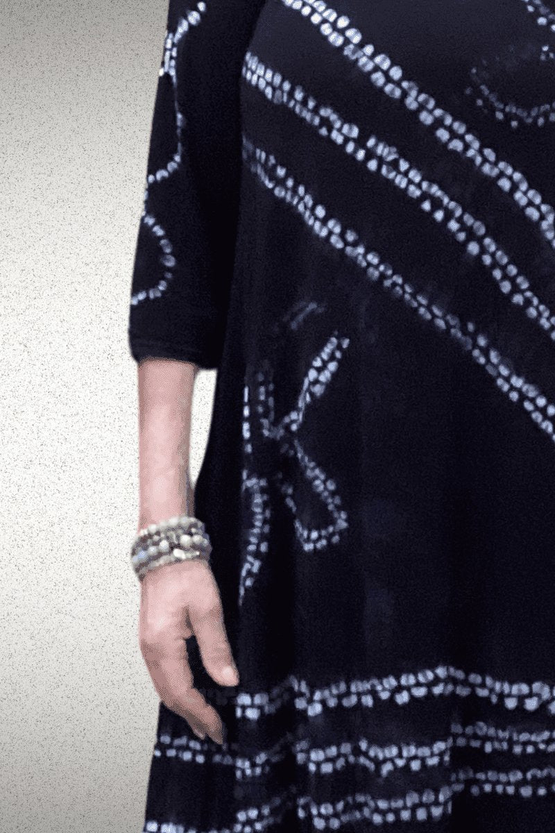 Shibori Stitch design Tabitha Dress - Steel Pony