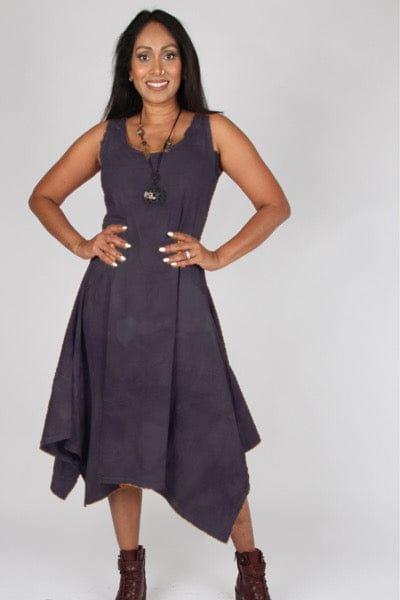 Stitched Shibori Paula Cotton Jersey Dress - Steel Pony