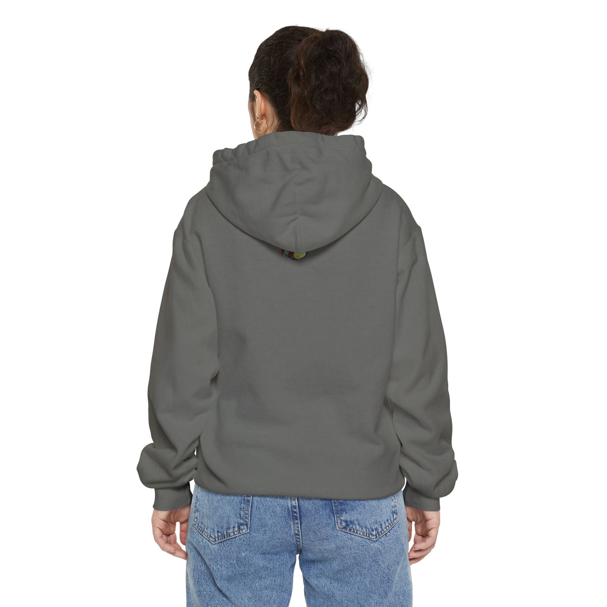 Unisex Garment - Dyed Hoodie Cat Design - Steel Pony