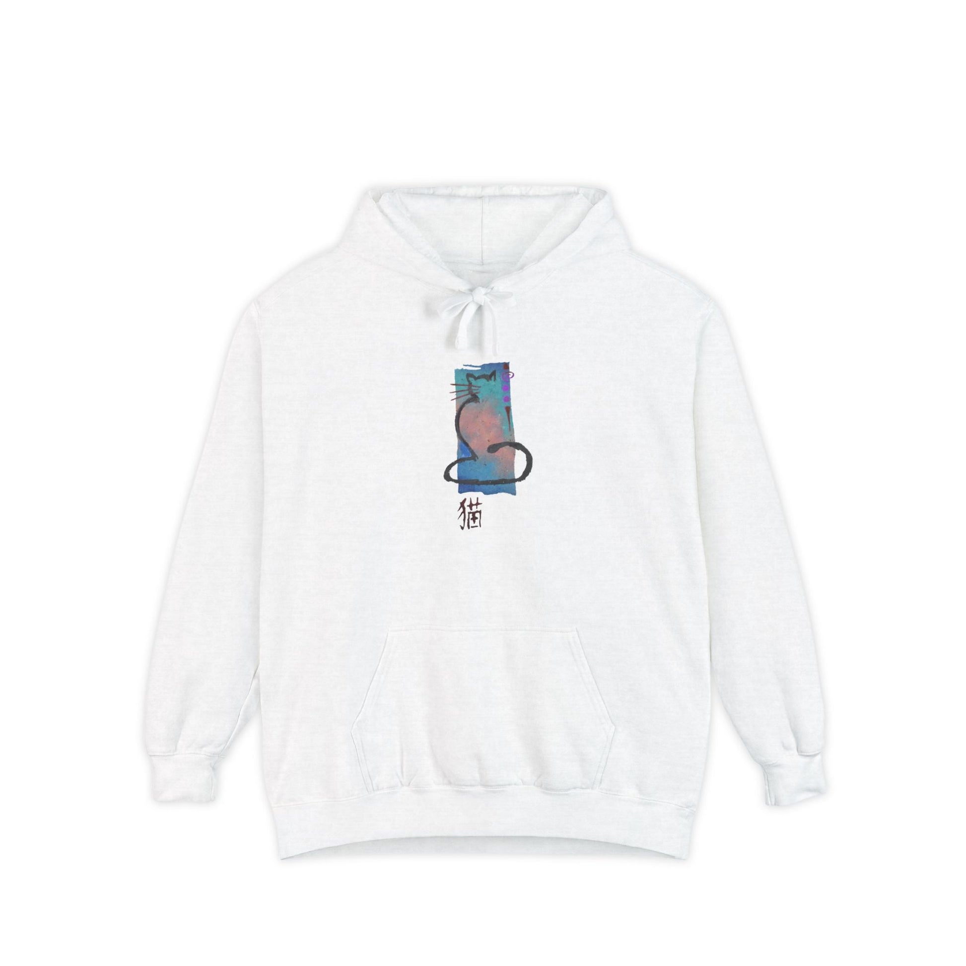 Unisex Garment - Dyed Hoodie Cat Design - Steel Pony