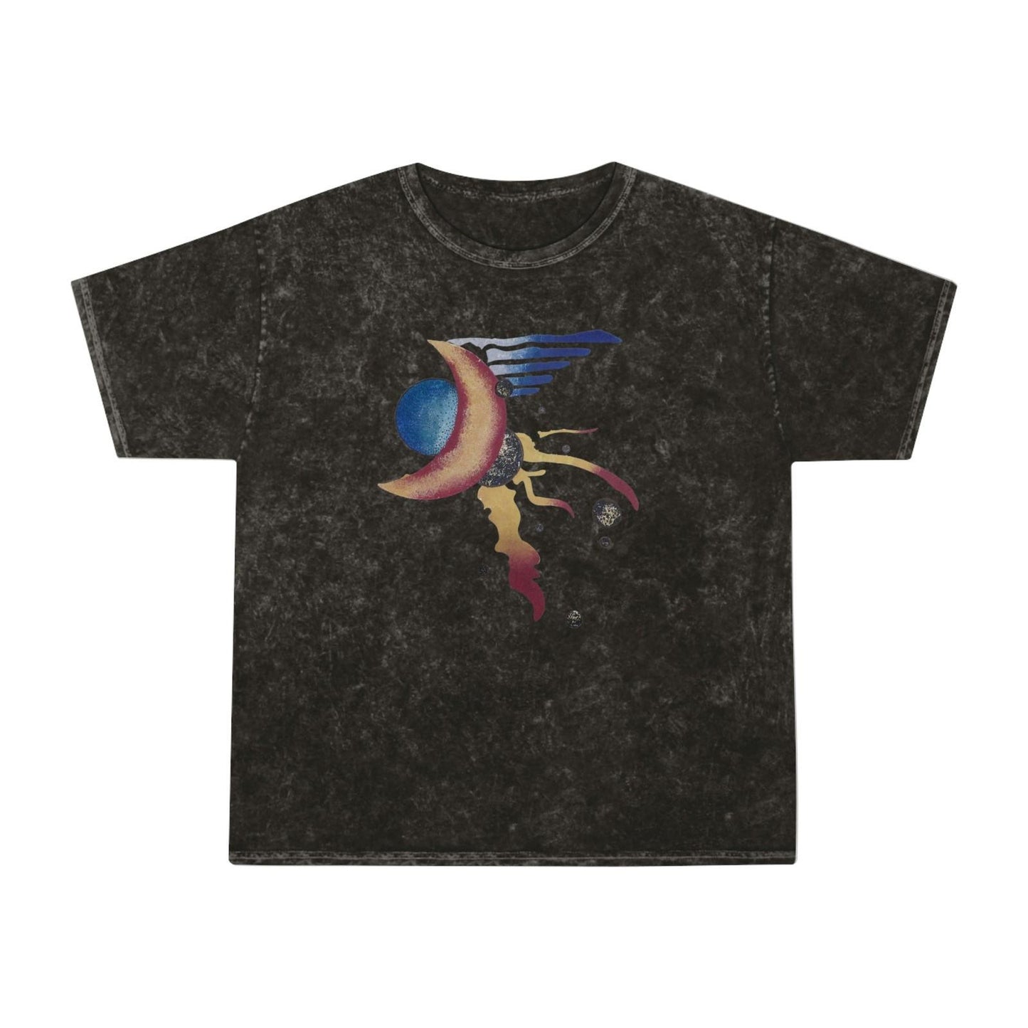 Unisex Mineral Wash T - Shirt crescent moon - Steel Pony