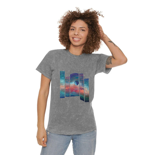 Unisex Mineral Wash T - Shirt Evening Sky - Steel Pony
