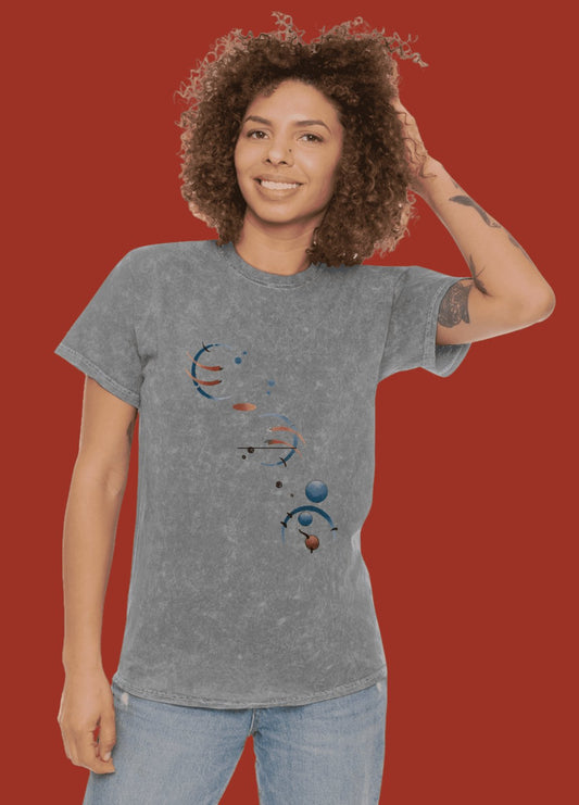 Unisex Mineral Wash T - Shirt tailwinds - Steel Pony