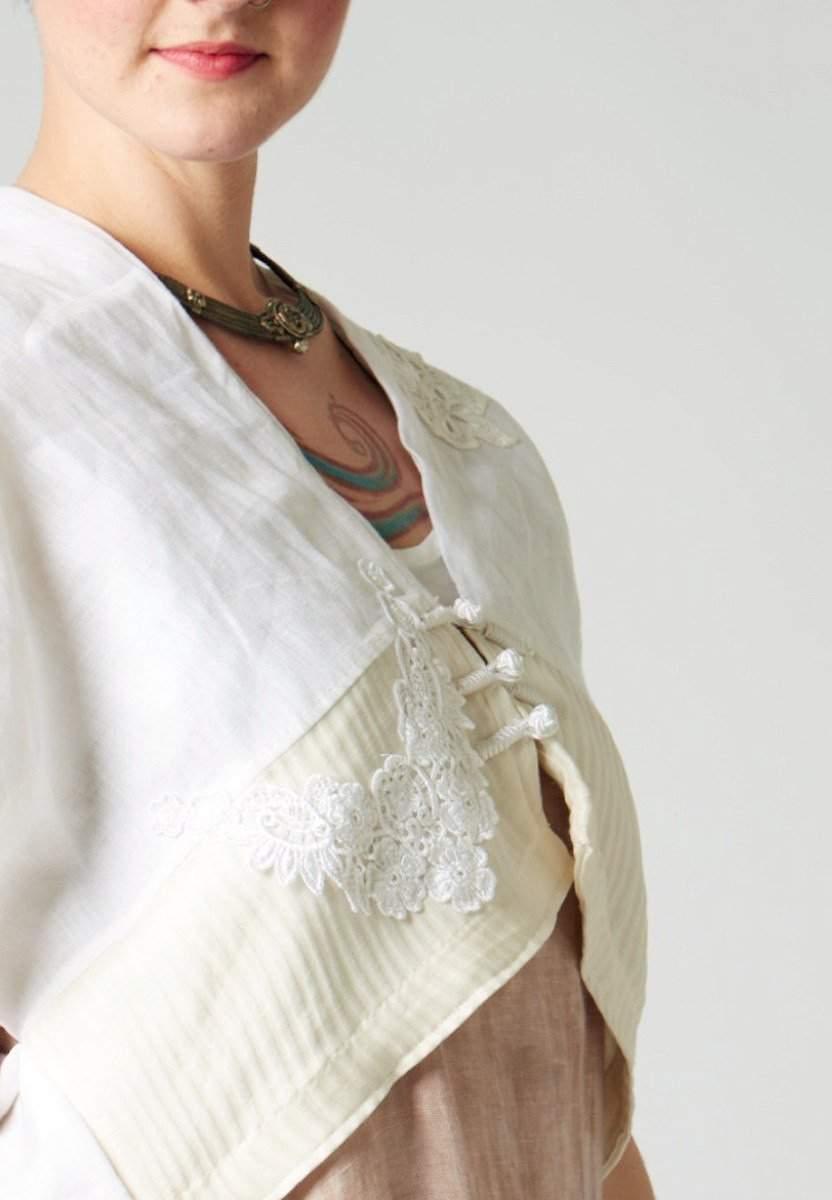White Linen Topper - Steel Pony
