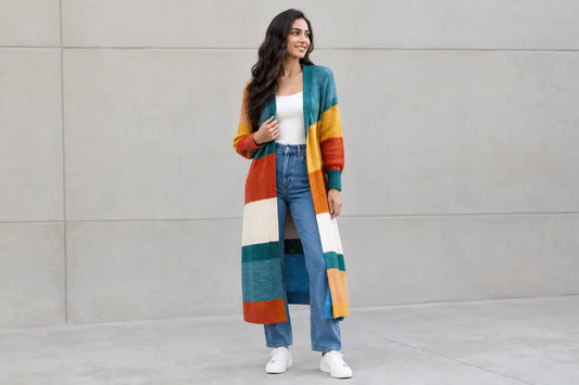 How to Style a Long Shrug With Color and Ease