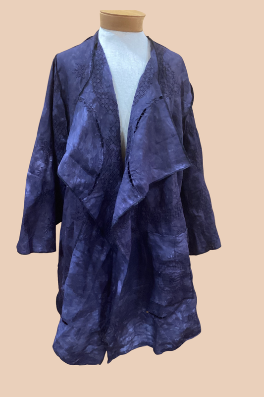 Hand-Dyed Embroidered Cotton Jacket