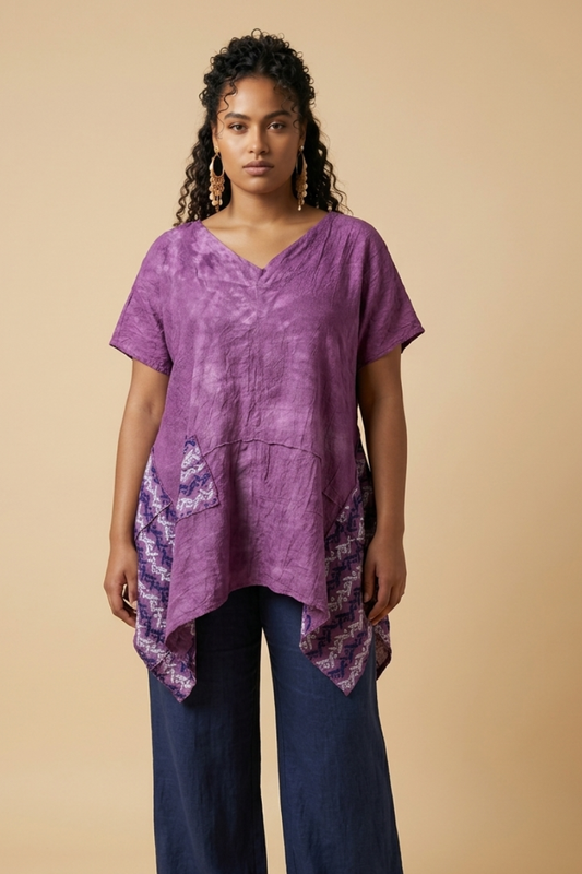 One of a Kind Hand-Dyed Gauze Tunic
