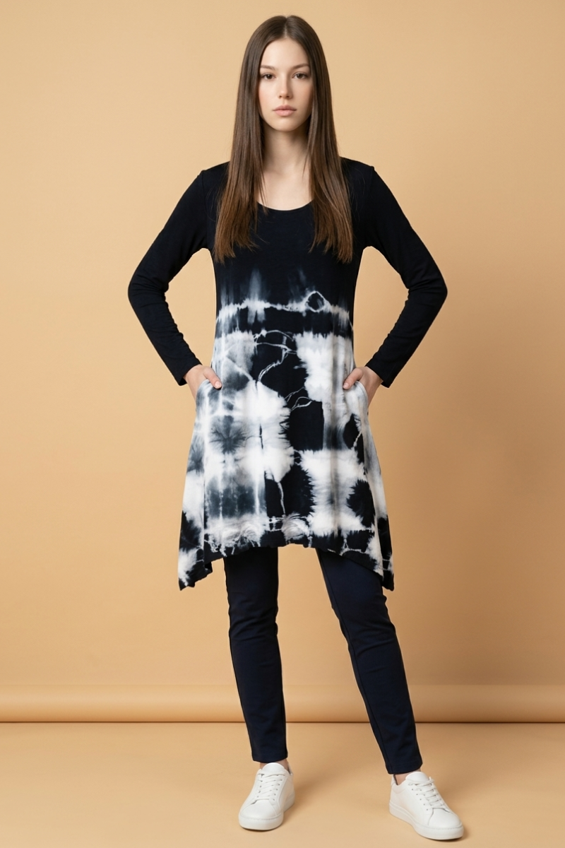 Shibori dyed Randy Tunic Dress  Size Small
