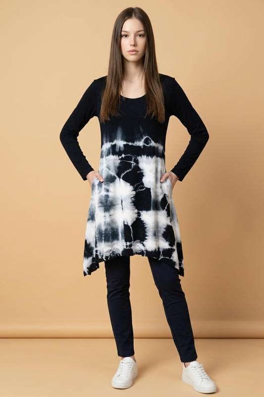 Shibori dyed Randy Tunic Dress  Size Small