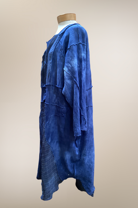 One of a Kind Indigo  Patchwork Duster