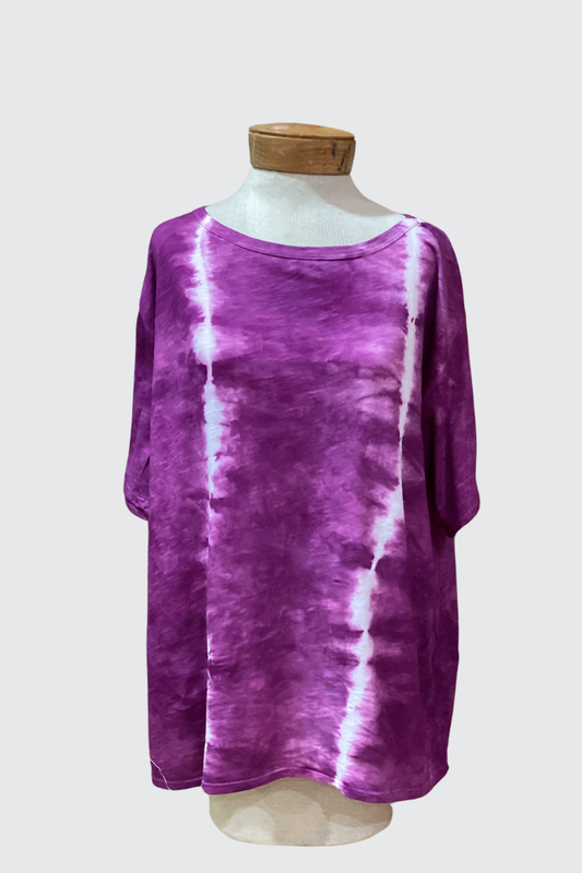 One of a Kind Vertical Stripe Shibori Tee