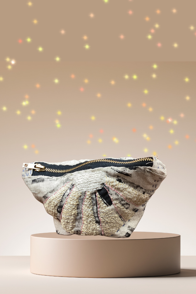 Hand-Painted Linen Stitch Pouch