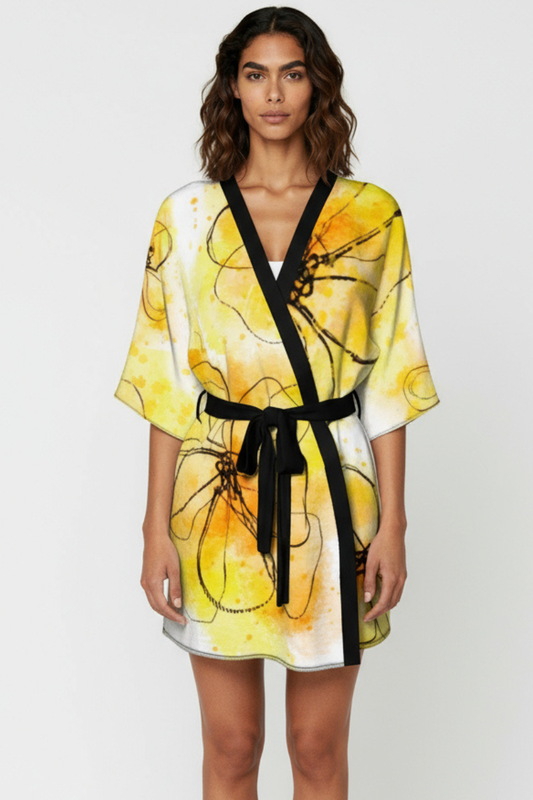 Sun Kissed Dreams Silk Kimono Robe