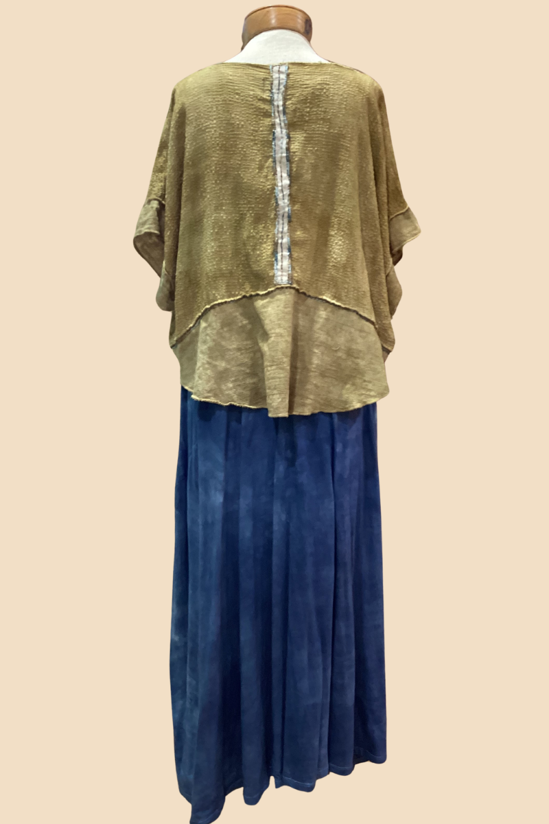 Embroidered Odette Cotton Mixed Texture Topper Vest One Size