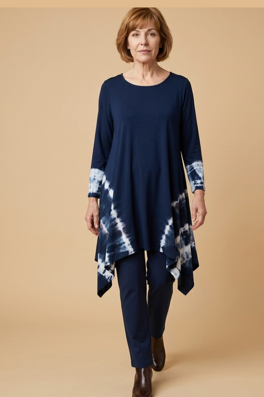 Shibori dyed Randy Tunic Dress  Size Large