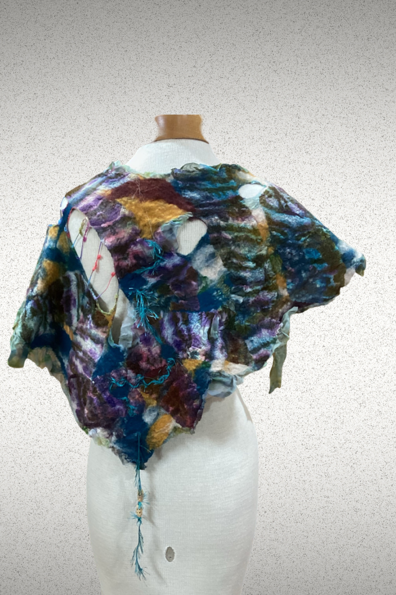 Nuno Felted small cape topper