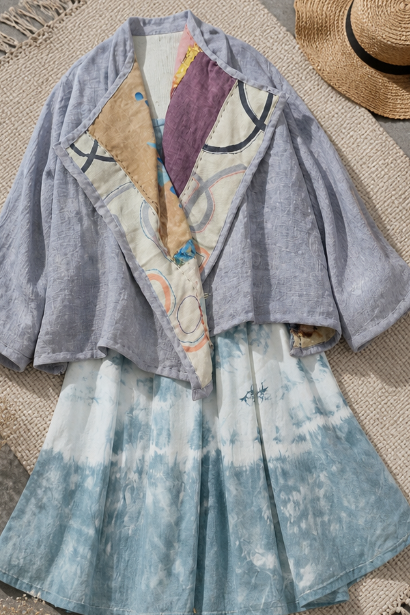 One-of-a-Kind Reversible Hand-Stitched Patchwork Quilted Jacket