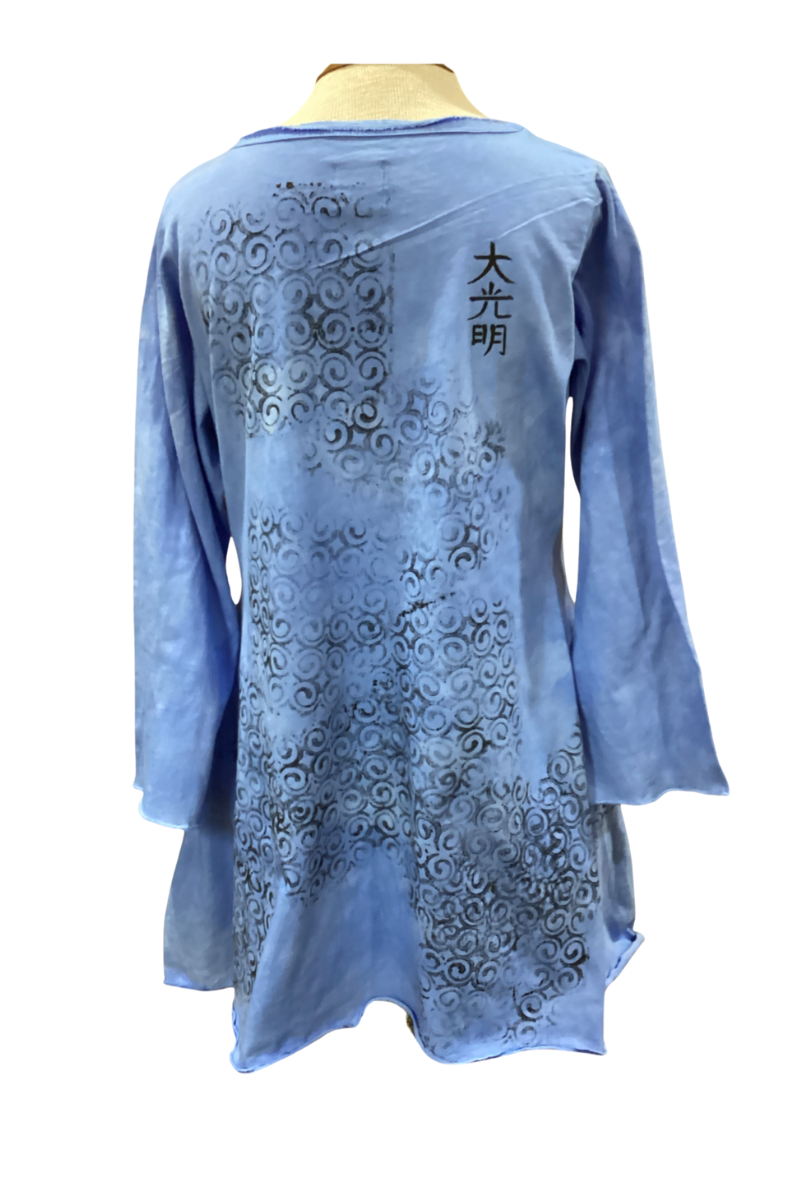 Hand-Painted & Hand-Embroidered Cotton Tunic — Size Medium