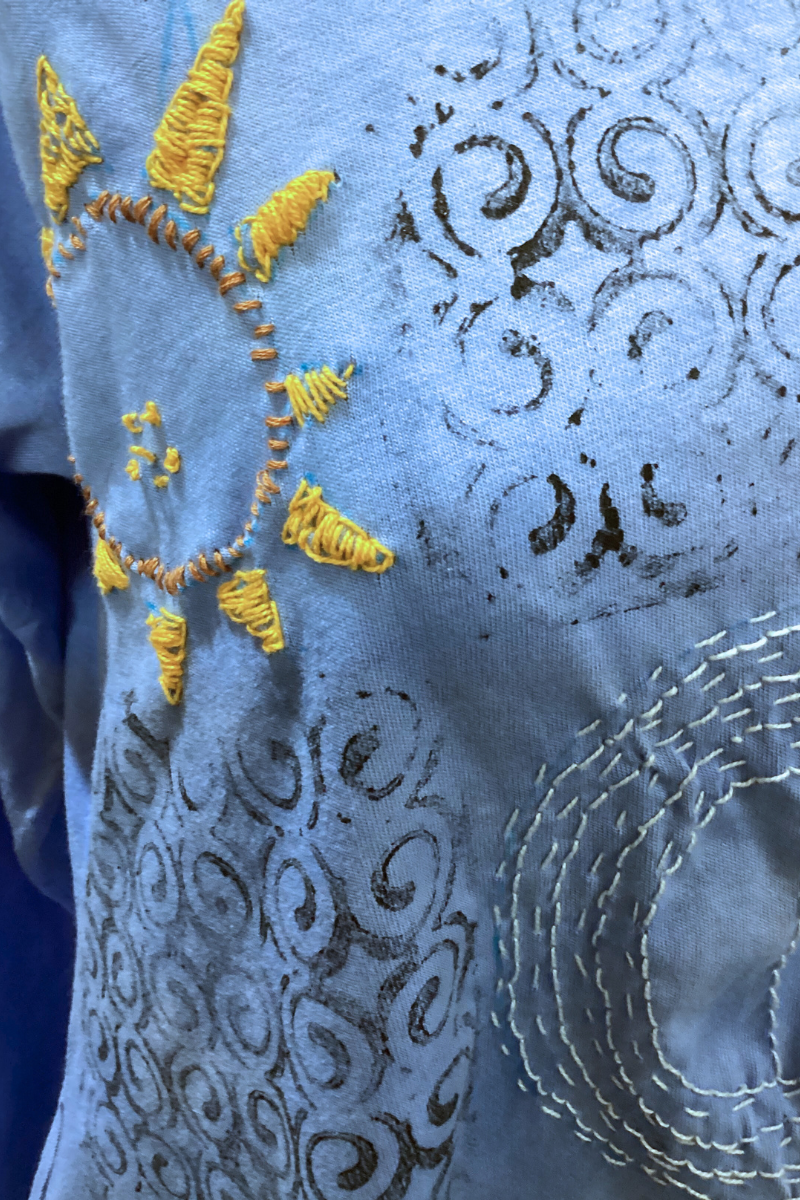 Hand-Painted & Hand-Embroidered Cotton Tunic — Size Medium