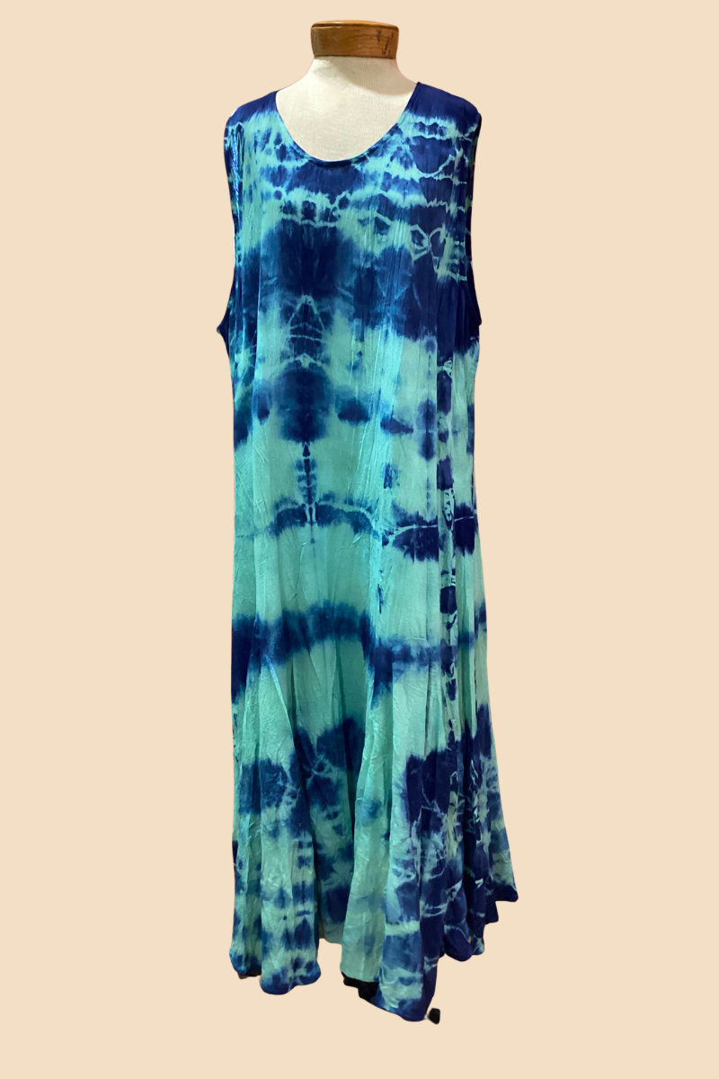 Indigo Waters Hand-Dyed Cotton Dress | 3X