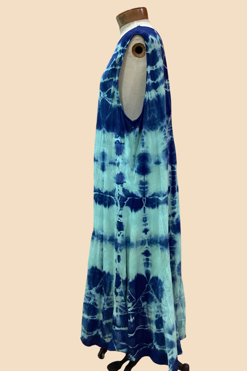 Indigo Waters Hand-Dyed Cotton Dress | 3X