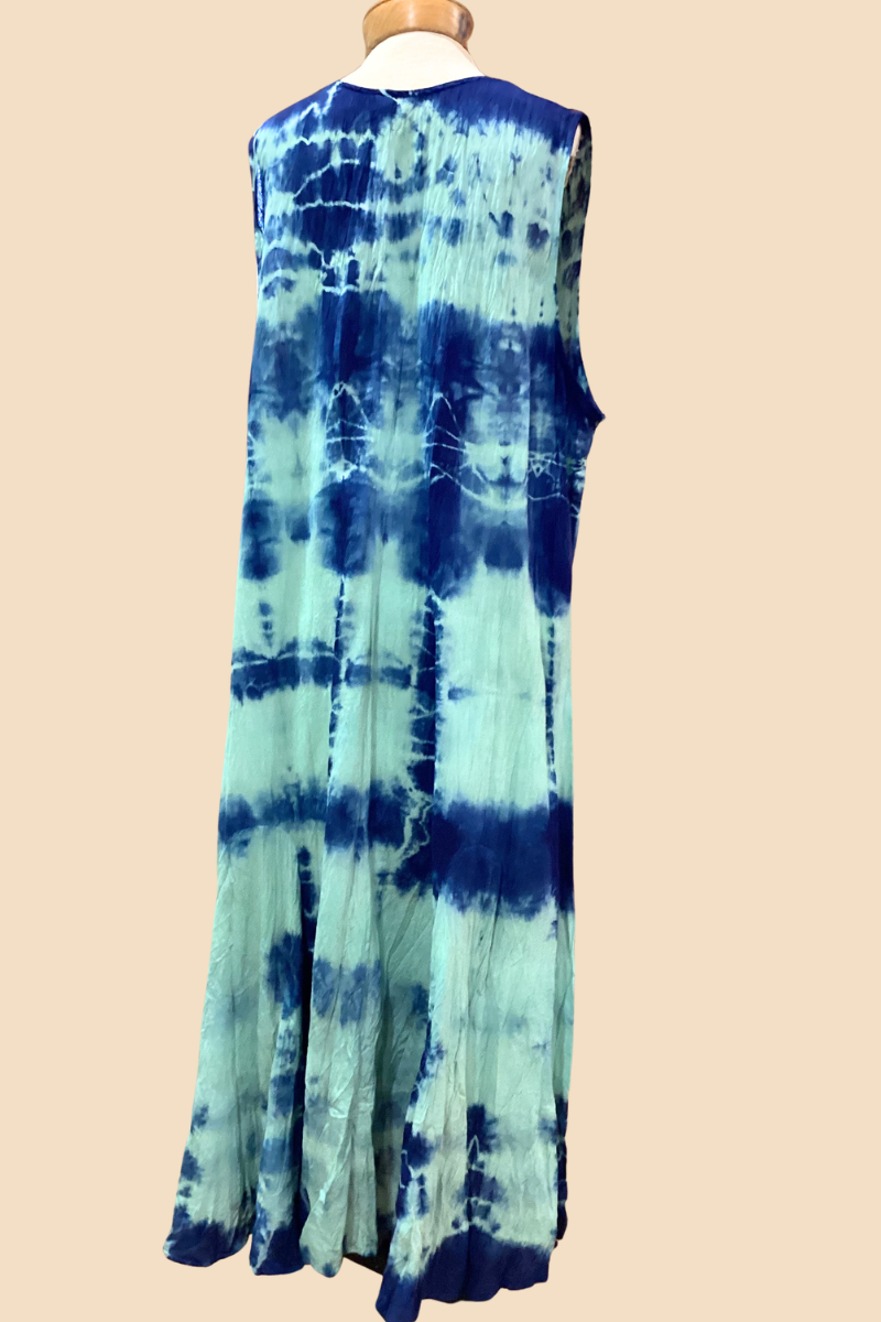 Indigo Waters Hand-Dyed Cotton Dress | 3X