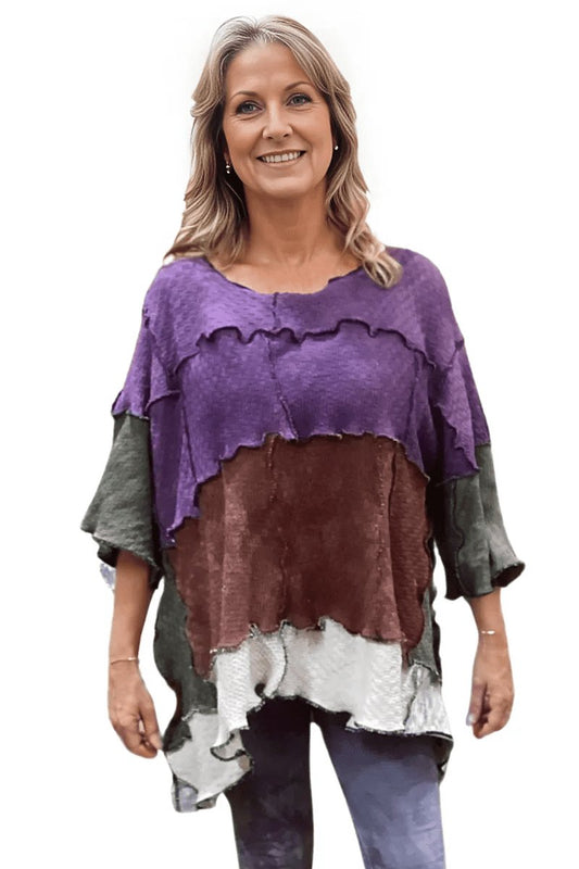 Color Blocked Sweater - Steel Pony