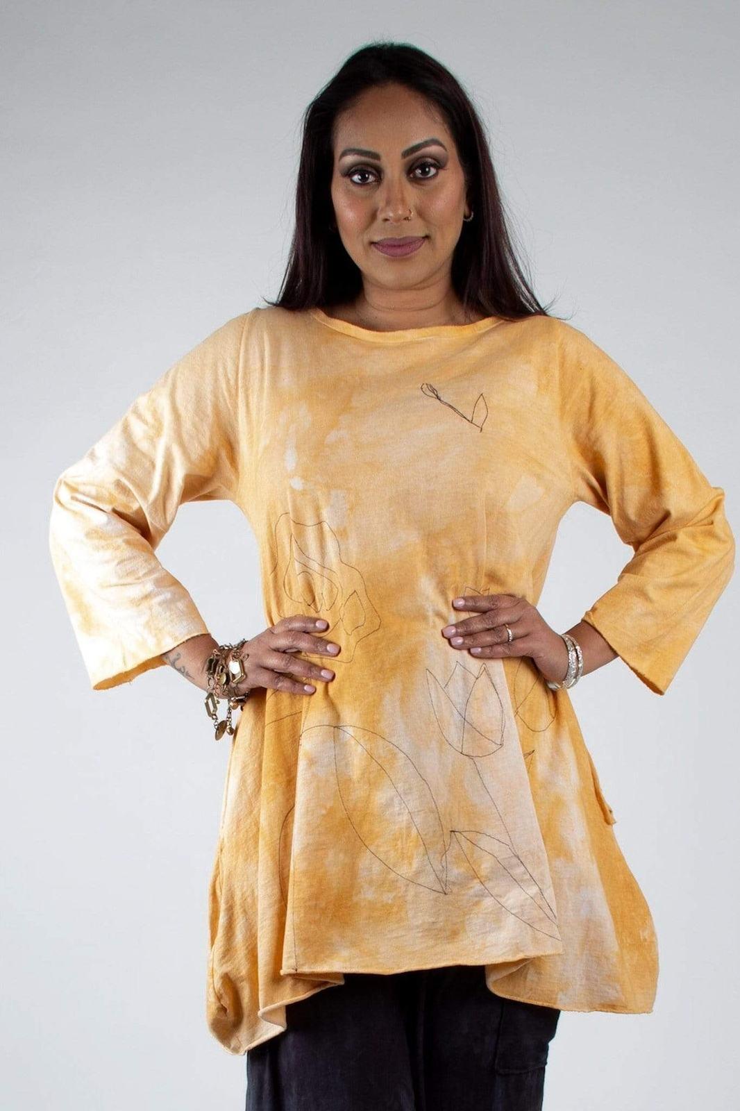 Genevieve Cotton Tunic with Embroidery on the Rack - Steel Pony