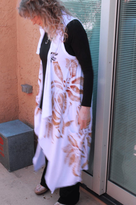 Limited Edition Hand Painted Floral Modal Vest One Size - Steel Pony