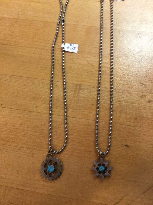 Old stone element necklace - Steel Pony