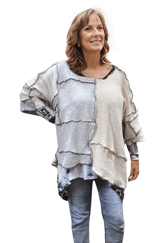 Patchwork Sweater - Steel Pony