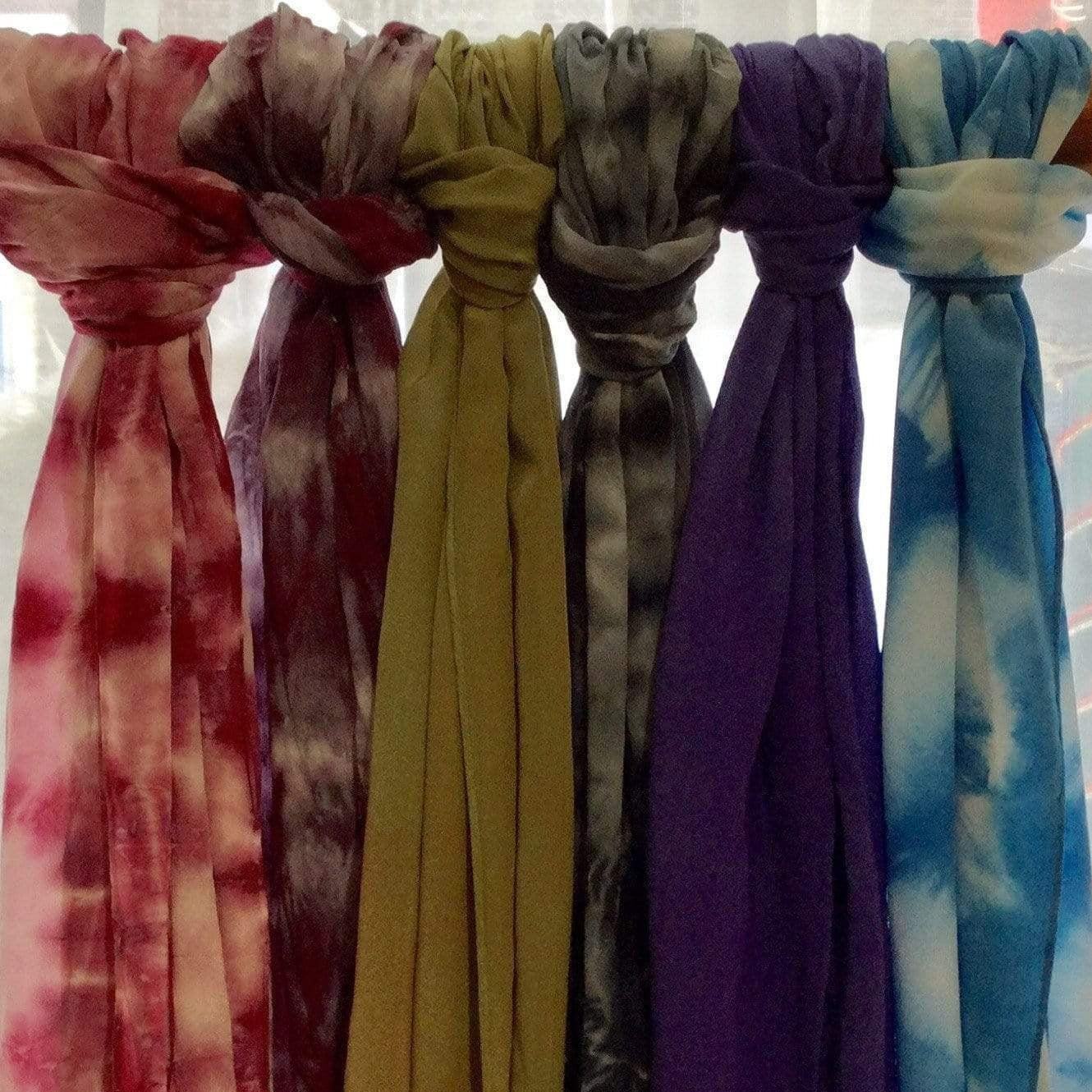 11" Hand dyed Silk Scarves