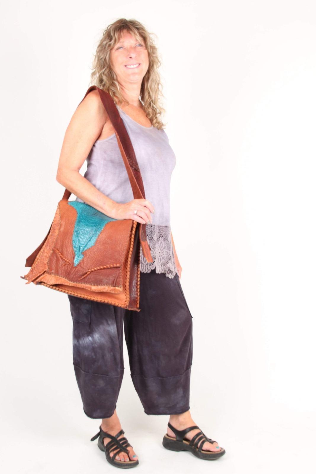 Turquoise Alligator Laptop Bag - Steel Pony