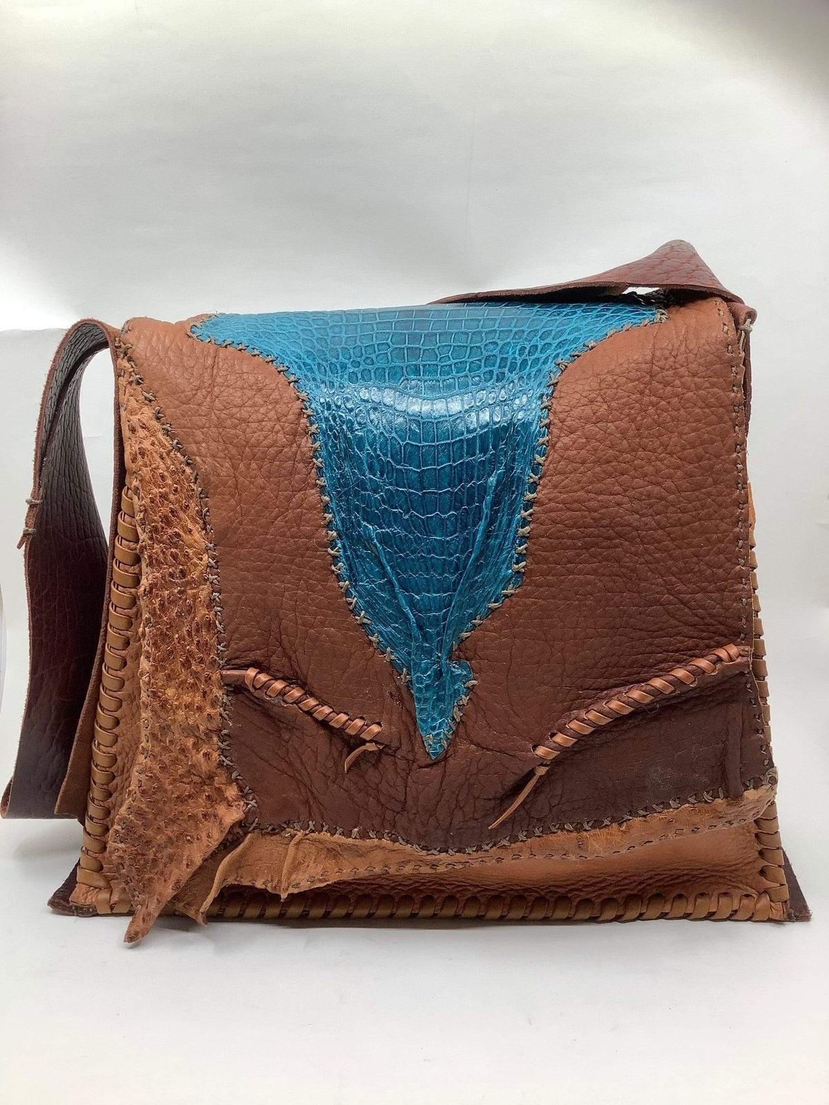 Turquoise Alligator Laptop Bag - Steel Pony