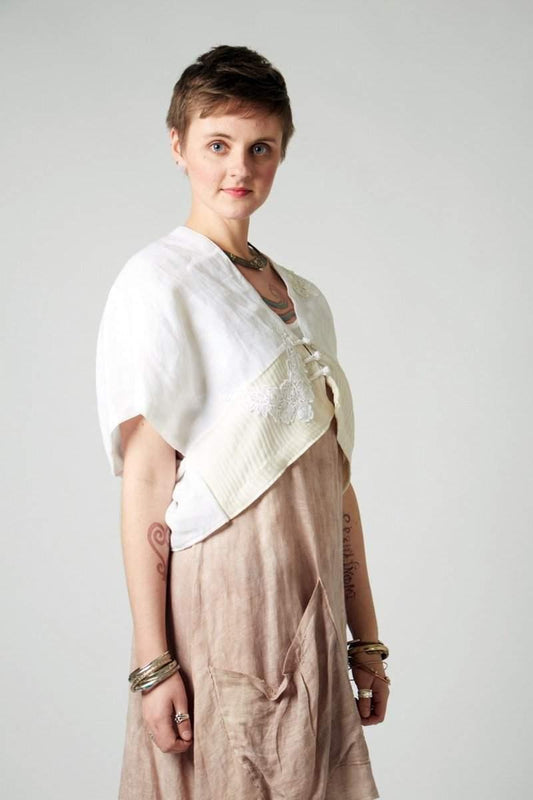 White Linen Topper - Steel Pony