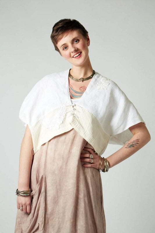 White Linen Topper - Steel Pony