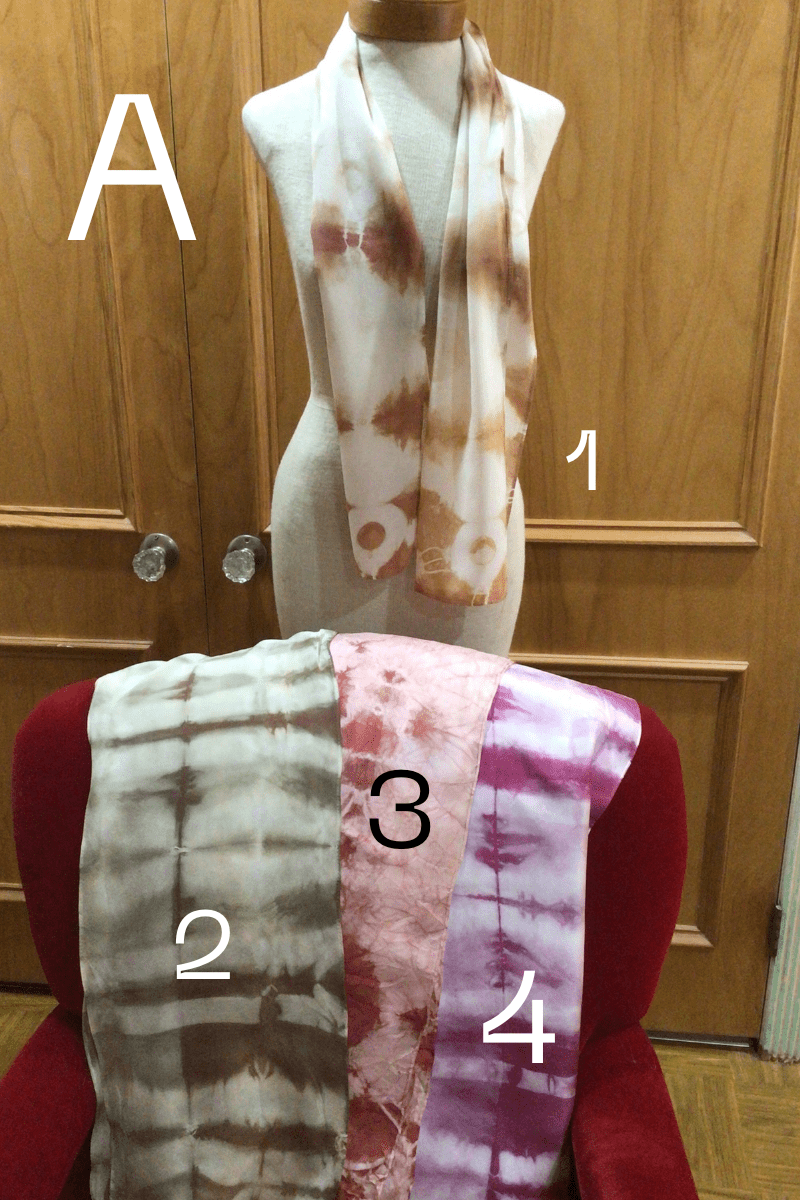 11" Hand dyed Silk Scarves