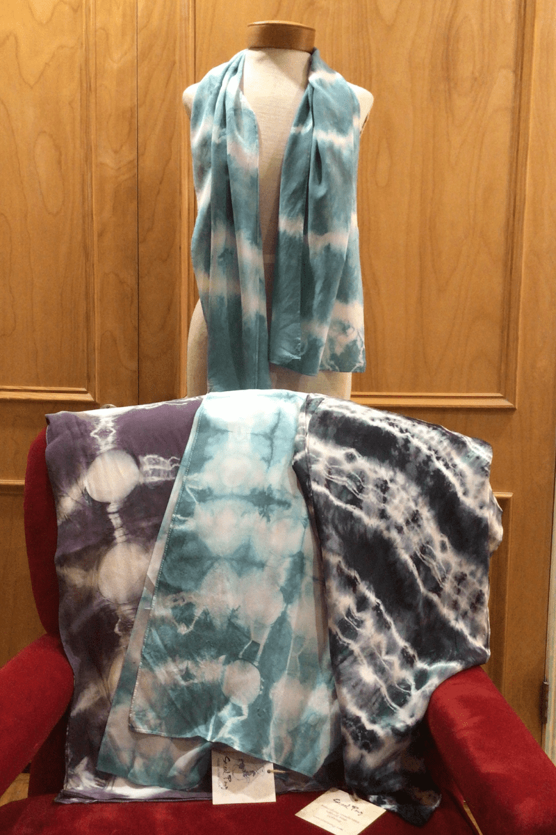 14" Wide Hand Dyed Silk Scarves
