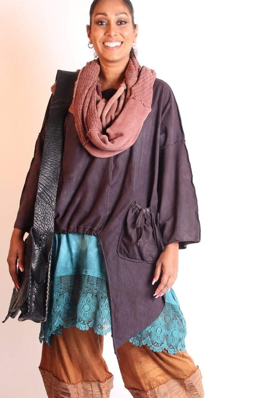 Cameron cotton knit Tunic with lace